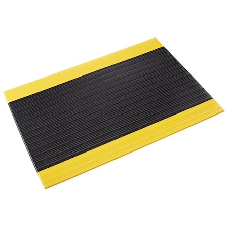Crown Matting Technologies Antifatigue Mat, 60' L x 3' W, 3/8" Thickness, PVC Foam, Black/Yellow SER3836YB